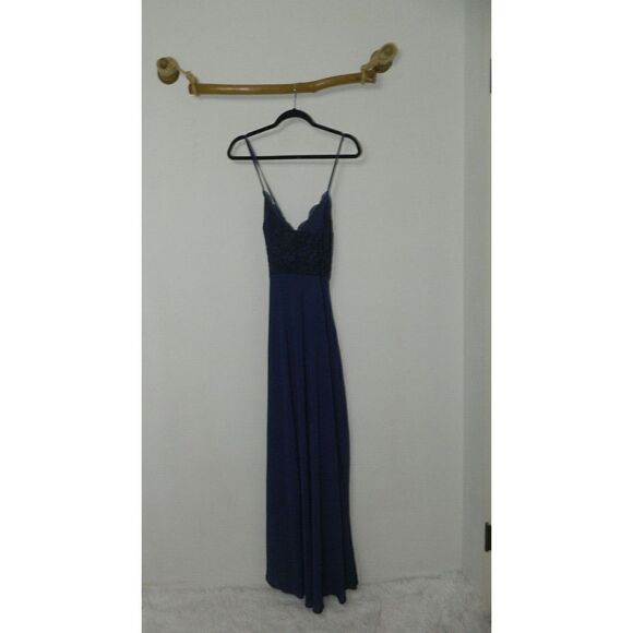 Lulu’s Dress Madalyn Navy‎ Blue Maxi Dress Size X-Small - Picture 1 of 7